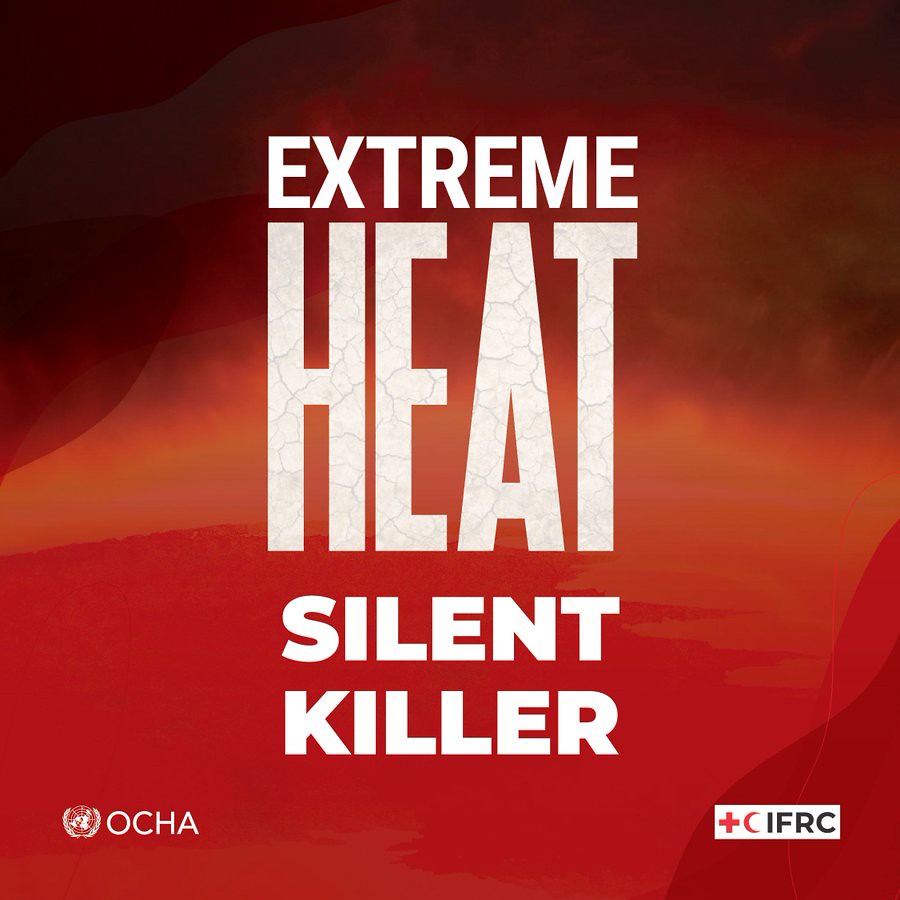 聯合國人道事務協調廳（OCHA）和國際紅十字會共同發表熱浪報告，希望國際社會提早行動，降低熱浪災難。圖片來源：UN OCHA twitter